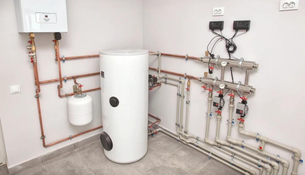 new boiler installation in home basement