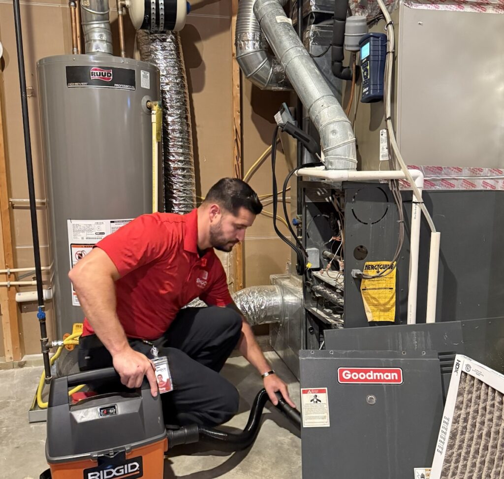 Smock HVAC worker